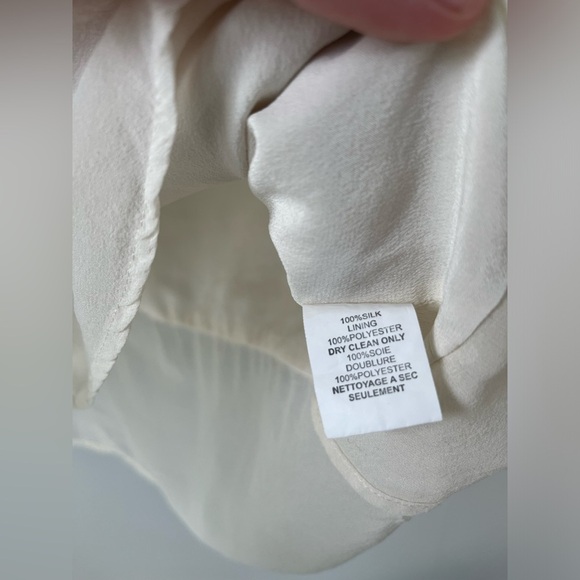 Trina Turk silk & sheer cream blouse size SP - Picture 5 of 6